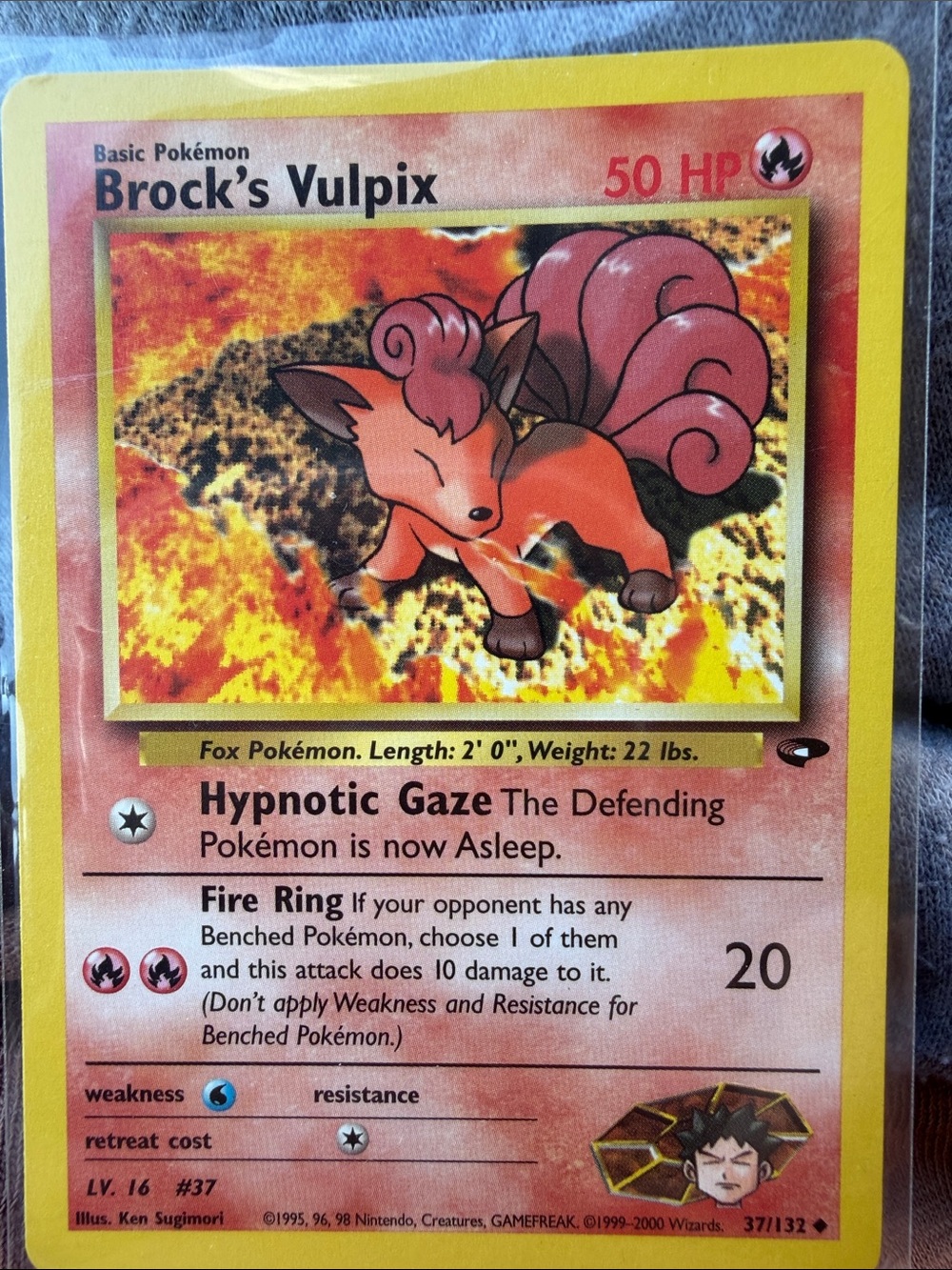 Brock's Vulpix Pokémon Card - Vintage 37/132